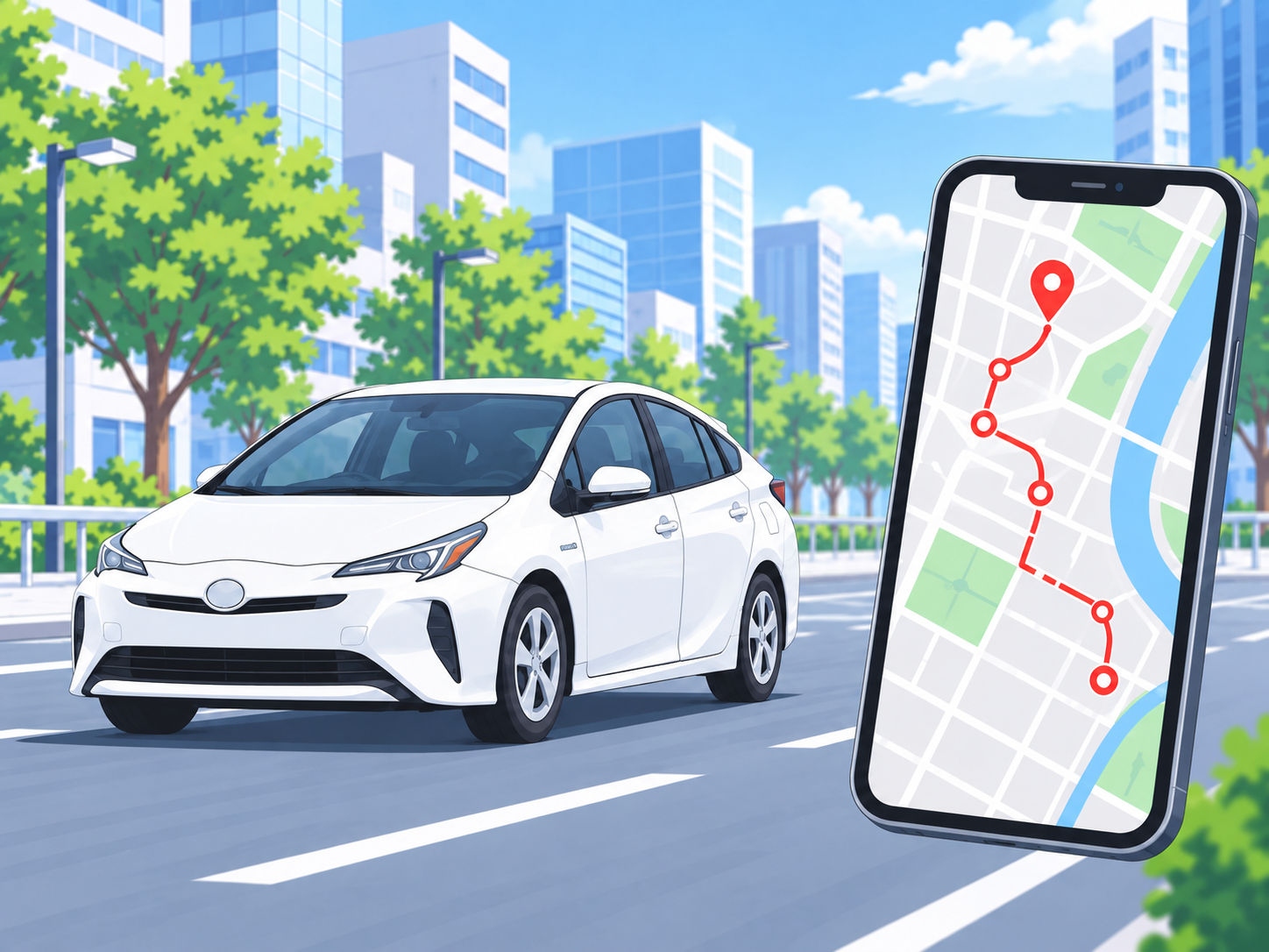 車の追跡・位置確認のイメージ