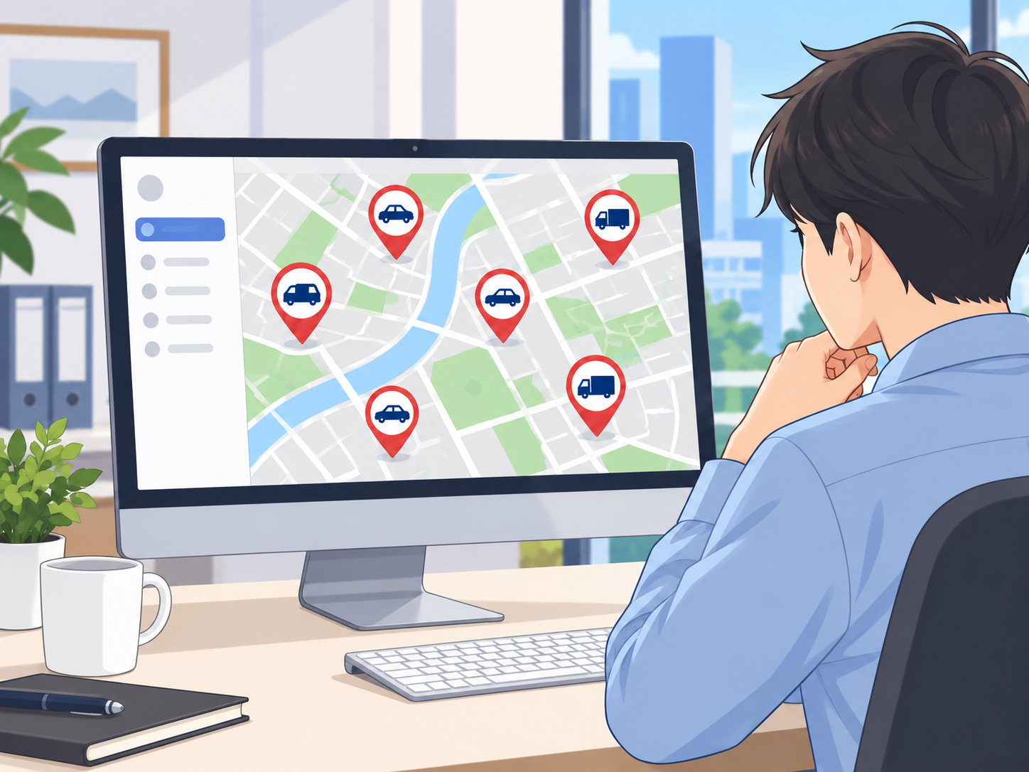 営業車の位置確認イメージ